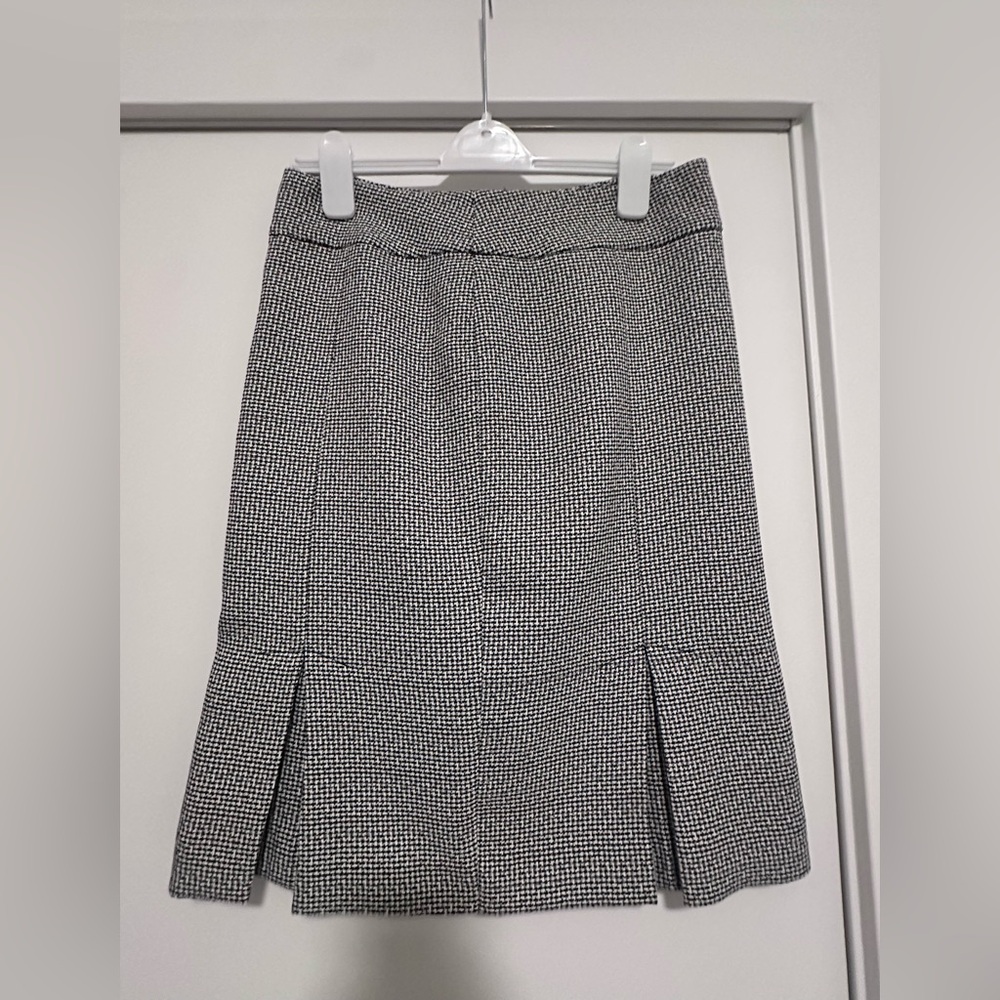 Kasper Black and White Checkered Pencil Skirt